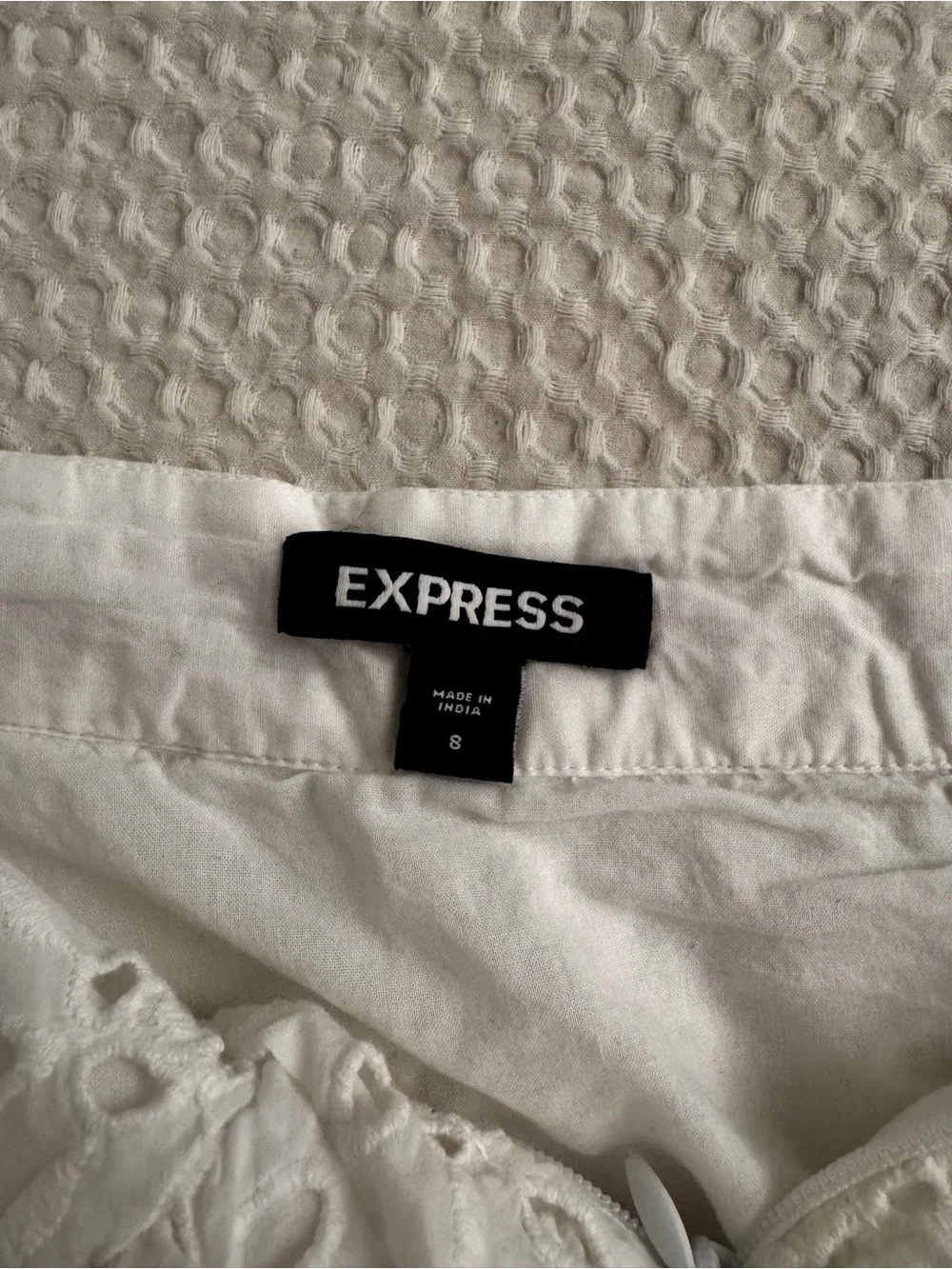 Express White Eyelet Ruffle Summer Skirt Size 8